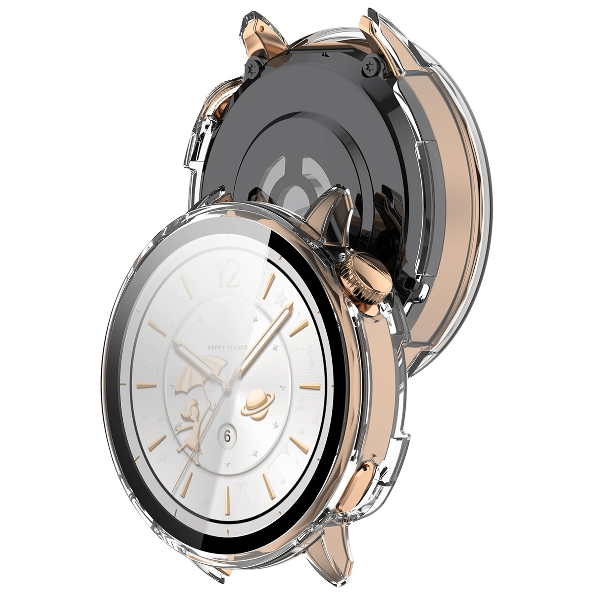 Etui z wbudowanym szkłem Bizon Case Watch Adamo do OnePlus Watch 3 43 mm